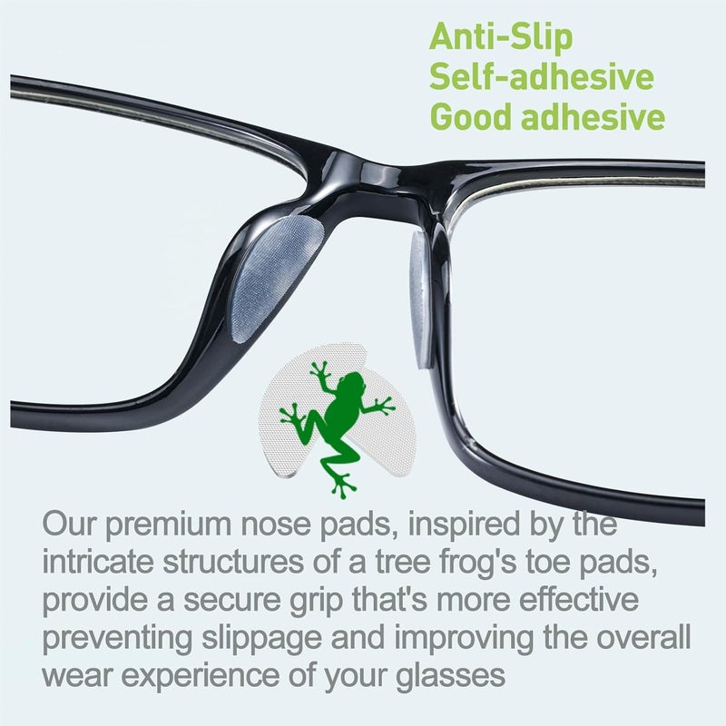 fusanwin Eyeglass Nose Pads, 1mm Thickness, Thousands of Frog-Inspired Microstructured Fibers, Anti Slip Soft Adhesive Silicone Nose Pads, Glasses Nose Pad for Glasses, Sunglasses (5 Pairs Clear) - Image 4